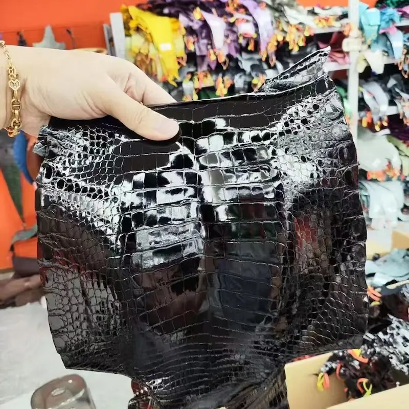 Crocodile Skin Texture - Hermes Replica Handbag Store 25 Replica Material Genuine Black Crocodile Leather Material for Hermes Replica Handbag Store 25 Replica