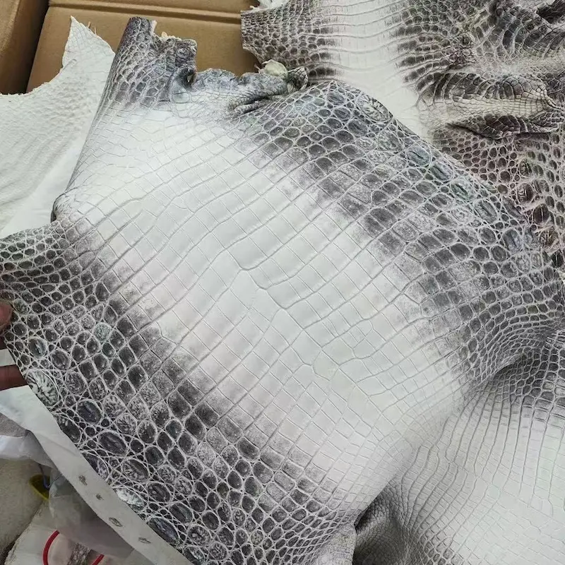 Himalayan Crocodile Leather Detail - Scale Pattern & Coloration Close-up of Himalayan Crocodile Skin - Premium Material for Hermes Replica Handbag Store 30 Replica