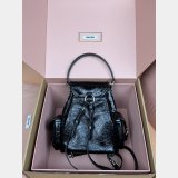 MIU MIU Crackle-finish cowhide Leather backpack Medium 5BZ043