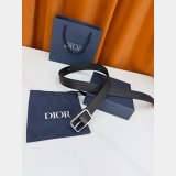 AAA+ Christian Dior Black Grained Calfskin belt 35mm