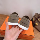 Hermes Job loafer women and Men suede shoes