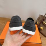 Hermes Job loafer women and Men suede shoes