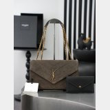YSL LOULOU MATELASSE suede handbag in green