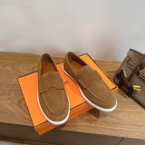 Hermes Job loafer women and Men suede shoes