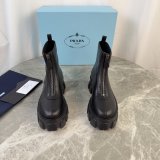 2026 prada Leather zipper booties