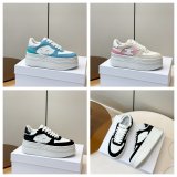 Celine BLOCK WEDGE SNEAKER IN CALFSKIN AND SUEDE CALFSKIN
