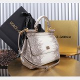 Dolce & Gabban Lizard-skin pattern Sicily handbag 20CM