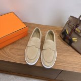 Hermes Job loafer women and Men suede shoes