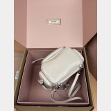 MIU MIU Crackle-finish cowhide Leather backpack Medium 5BZ043