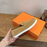 Hermes Job loafer women and Men suede shoes