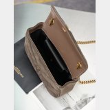 YSL LOULOU MATELASSE suede handbag in green