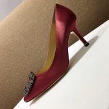 Best Manolo Blahnik HANGISI Satin Jewel Buckle Pumps
