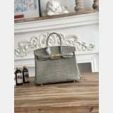 Luxury Hermes 25CM Croco Vein birkin Bag
