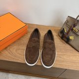 Hermes Job loafer women and Men suede shoes