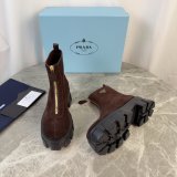 2026 prada Leather zipper booties