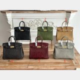 Luxury Hermes 25CM Croco Vein birkin Bag
