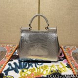 Dolce & Gabban Lizard-skin pattern Sicily handbag 20CM
