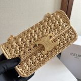 Celine Plein Soleil IN RAFFIA EFFECT TEXTILE SHOULDER BAG