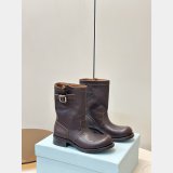 2026 Prada Leather and canvas boots