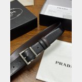 Prada Saffiano Leather Reversible Belt