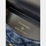 Designer Clutch With Chain AS4244 & AS2215 Washed Denim Bag