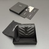 Saint Laurent MATELASSE compact zip around wallet