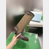 Prada Leather and canvas boots