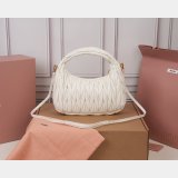 MIU MIU Wander matelasse nappa leather hobo bag 25CM