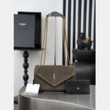 YSL LOULOU MATELASSE suede handbag in green