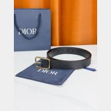 AAA+ Christian Dior Black Grained Calfskin belt 35mm