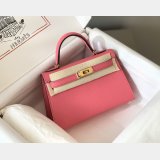 Top Hermes human handmade stichign Mini Kelly