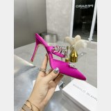 Manolo Blahnik LURUM Satin Crystal Embellished Mules
