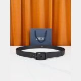 AAA+ Christian Dior Black Grained Calfskin belt 35mm