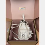 MIU MIU Crackle-finish cowhide Leather backpack Medium 5BZ043