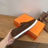 Hermes Job loafer women and Men suede shoes