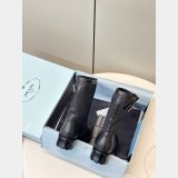 2026 Prada Leather and canvas boots