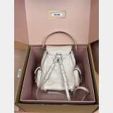 MIU MIU Crackle-finish cowhide Leather backpack Medium 5BZ043