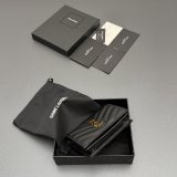 Saint Laurent MATELASSE compact zip around wallet