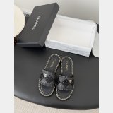 2026 Chanel raffia slide sandals