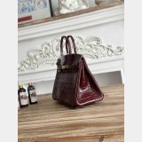Luxury Hermes 25CM Croco Vein birkin Bag