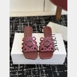 Top Loewe Petal Anagram Rhinestone Suede Heel Slide