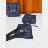 AAA+ Christian Dior Black Grained Calfskin belt 35mm