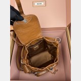 MIU MIU Crackle-finish cowhide Leather backpack Medium 5BZ043