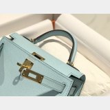 Top Hermes human handmade stichign Mini Kelly