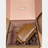 MIU MIU Crackle-finish cowhide Leather backpack Medium 5BZ043