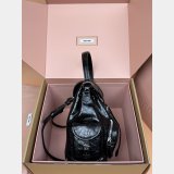 MIU MIU Crackle-finish cowhide Leather backpack Medium 5BZ043