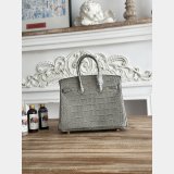 Luxury Hermes 25CM Croco Vein birkin Bag