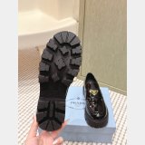 Prada Brushed leather Monolith loafers