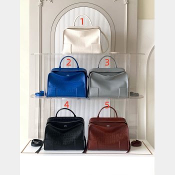 Large Loewe Amazona 180 bag in croco calfskin