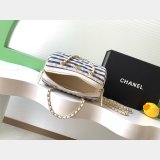 Top Clutch With Chain AP4986 Printed Fabric & Gold-tone Metal Bag